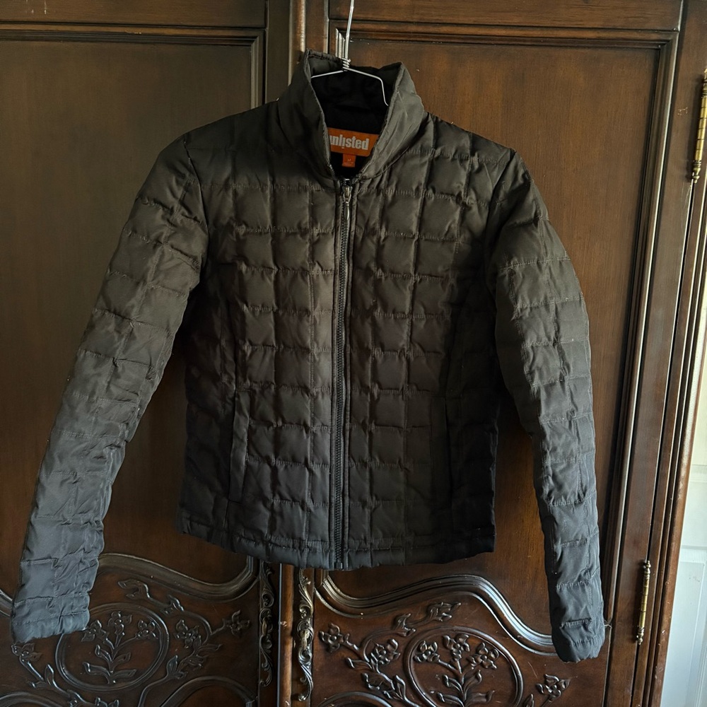 Unlisted Y2K Women’s Black Down Filled Quilted Coat size Medium